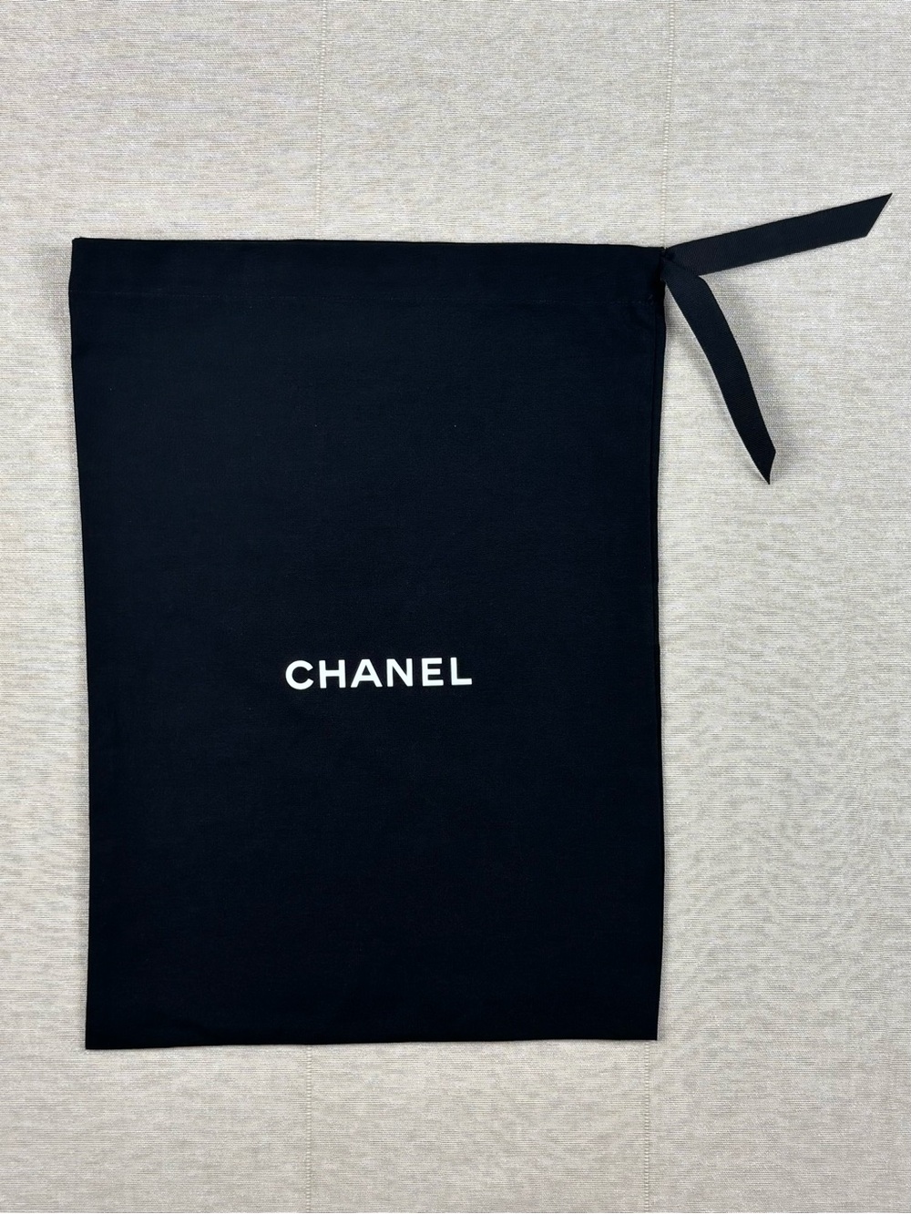 CHANEL Black Drawstring Dust Bag Shoe Storage Travel Pouch Authentic Gift